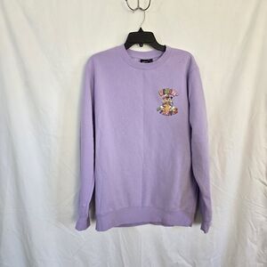 Disney Mens Lavender Mickey "Vibin & Thrivin" Long Sleeve Pullover Sweater Large